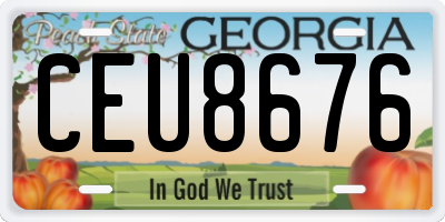 GA license plate CEU8676