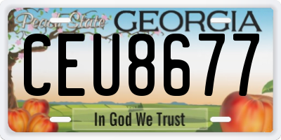 GA license plate CEU8677