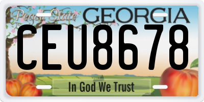 GA license plate CEU8678