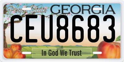 GA license plate CEU8683