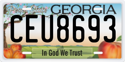 GA license plate CEU8693