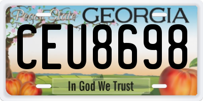 GA license plate CEU8698