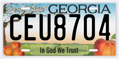 GA license plate CEU8704