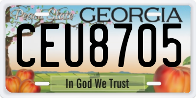 GA license plate CEU8705