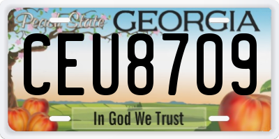 GA license plate CEU8709