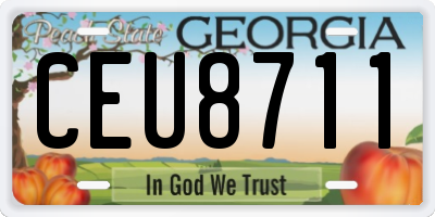 GA license plate CEU8711