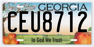 GA license plate CEU8712