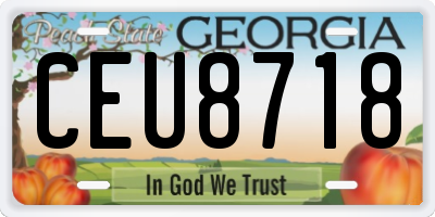 GA license plate CEU8718