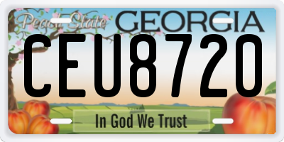 GA license plate CEU8720