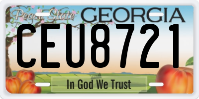 GA license plate CEU8721