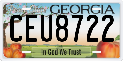 GA license plate CEU8722
