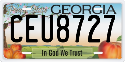 GA license plate CEU8727