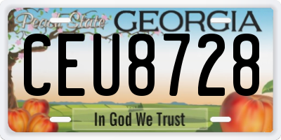GA license plate CEU8728