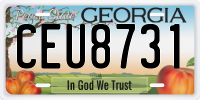 GA license plate CEU8731