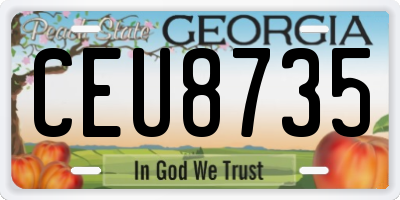 GA license plate CEU8735