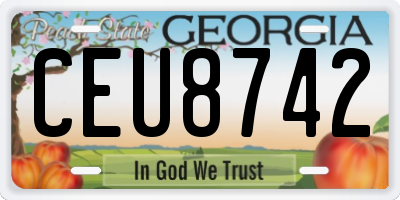 GA license plate CEU8742