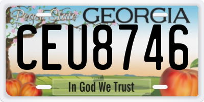 GA license plate CEU8746