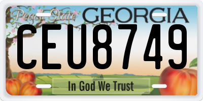 GA license plate CEU8749