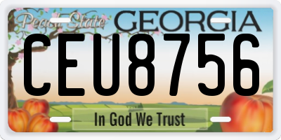 GA license plate CEU8756