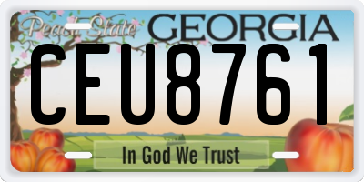 GA license plate CEU8761