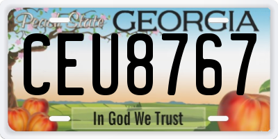GA license plate CEU8767