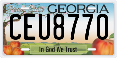 GA license plate CEU8770