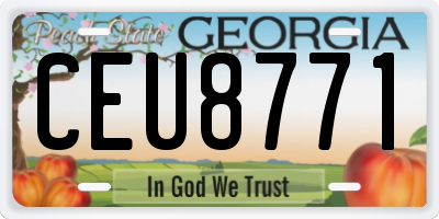 GA license plate CEU8771