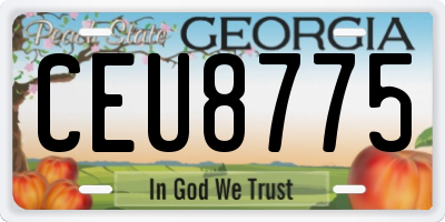 GA license plate CEU8775