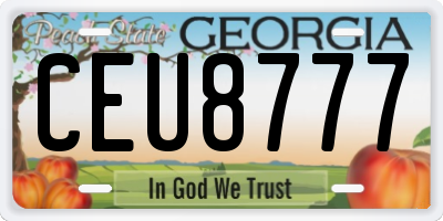 GA license plate CEU8777