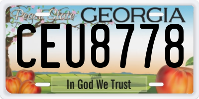 GA license plate CEU8778