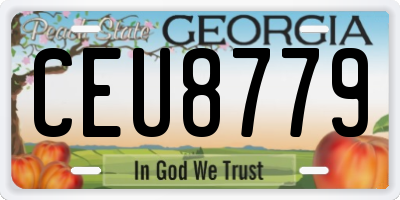 GA license plate CEU8779