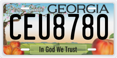 GA license plate CEU8780