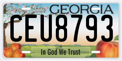 GA license plate CEU8793