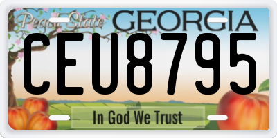 GA license plate CEU8795