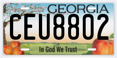 GA license plate CEU8802
