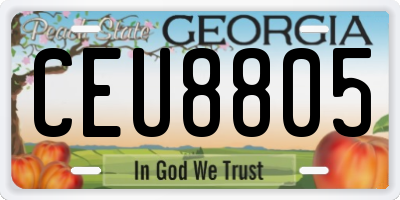 GA license plate CEU8805