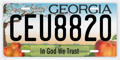 GA license plate CEU8820