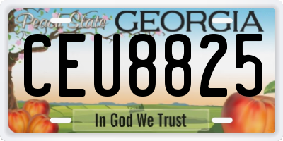 GA license plate CEU8825