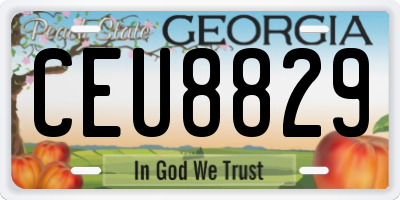 GA license plate CEU8829