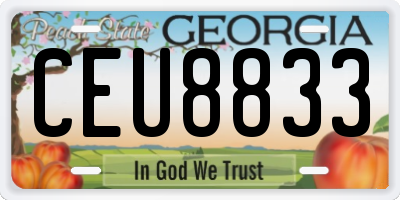 GA license plate CEU8833