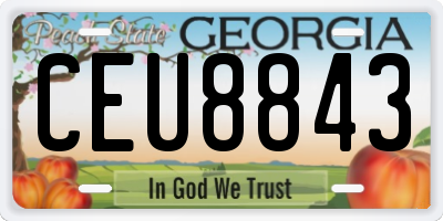 GA license plate CEU8843