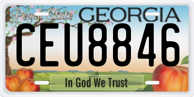 GA license plate CEU8846