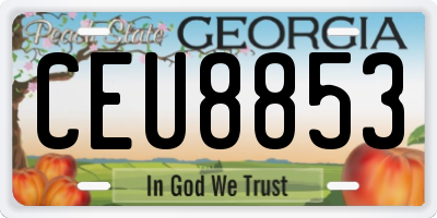 GA license plate CEU8853
