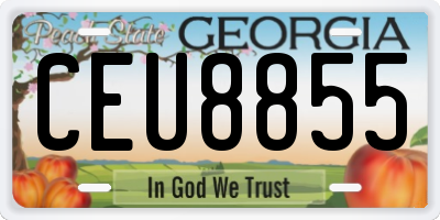 GA license plate CEU8855