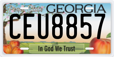 GA license plate CEU8857