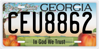GA license plate CEU8862