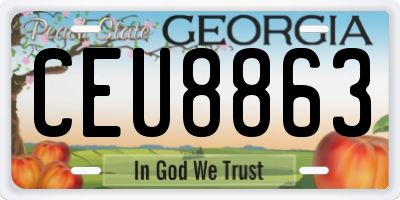 GA license plate CEU8863