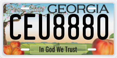 GA license plate CEU8880