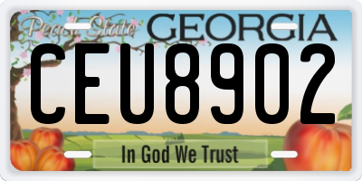 GA license plate CEU8902
