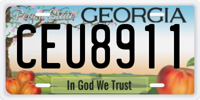 GA license plate CEU8911